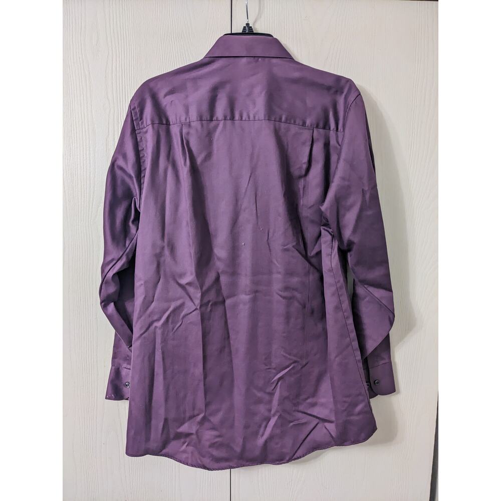 Geoffrey Beene Men's Casual Solid Purple Button Down Long Sleeve Shirt Size M - Picture 2 of 4
